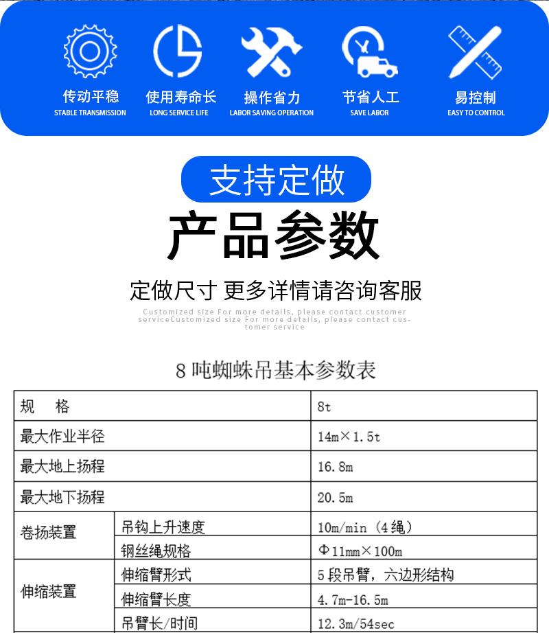 8噸蜘蛛吊產品參數